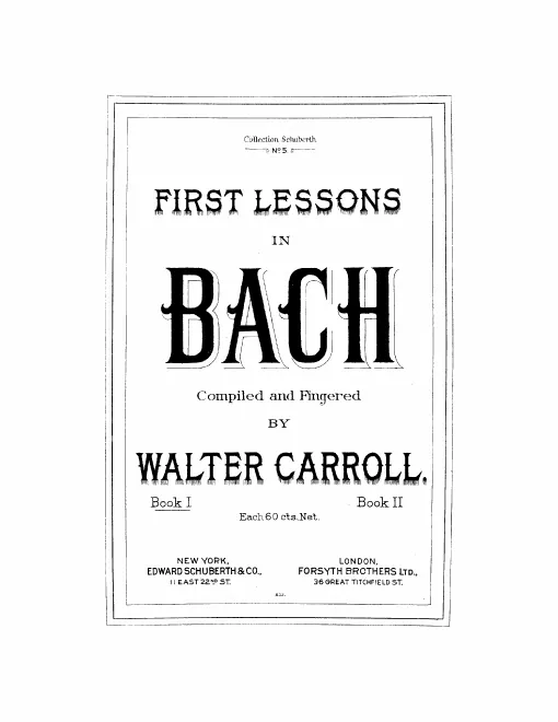First page of First Lessons in Bach