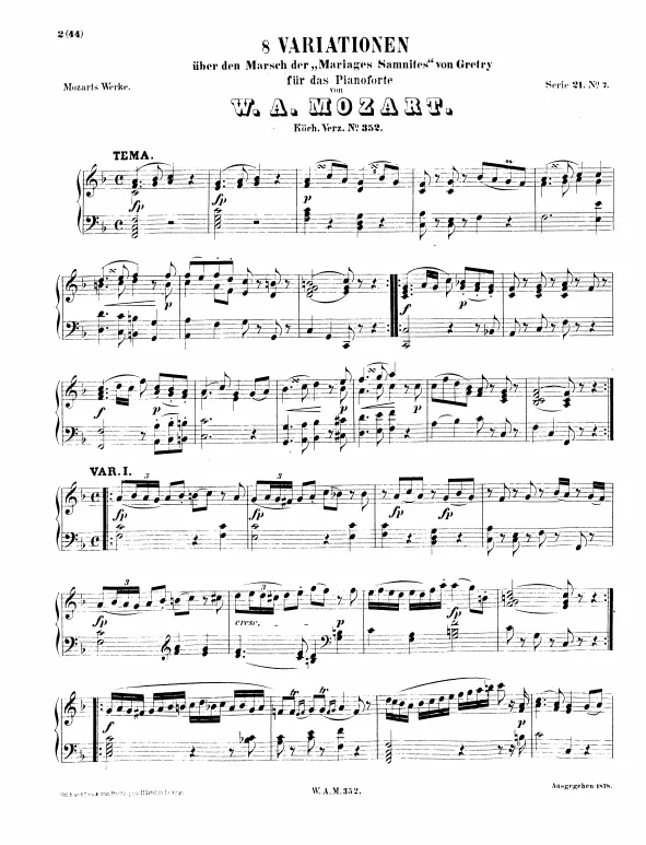 First page of 8 Variations on "Dieu d'amour"