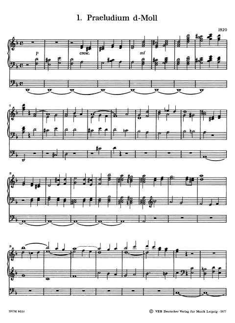 First page of Prelude in D minor