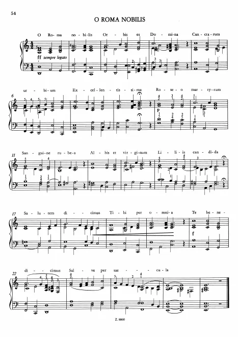 First page of O Roma nobilis