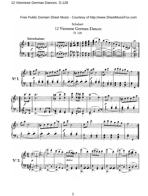 First page of 12 Viennese German Dances