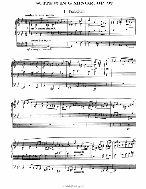 First page of Suite (No.2) für Orgel in g-Moll