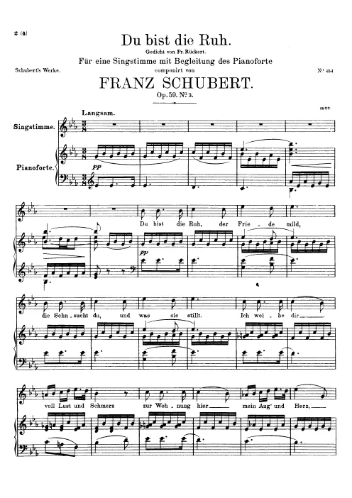 First page of Du bist die Ruh