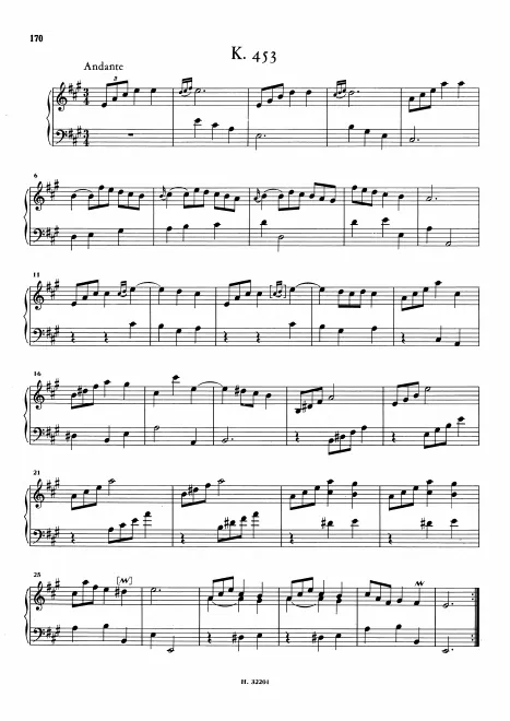 First page of Keyboard Sonata in A major