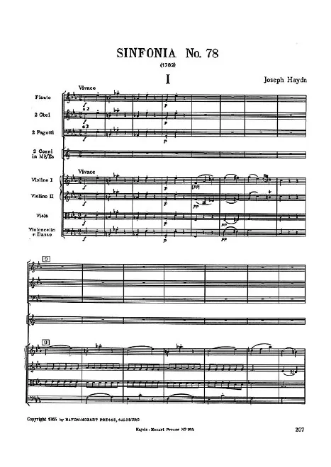 First page of Symphony No.78 in C minor