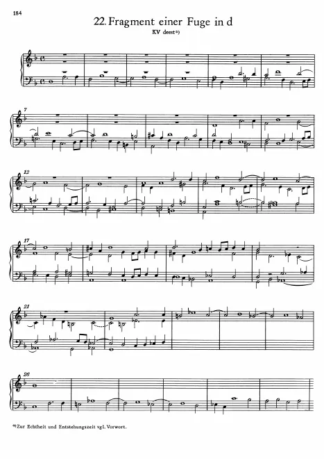 First page of Fugue in D minor