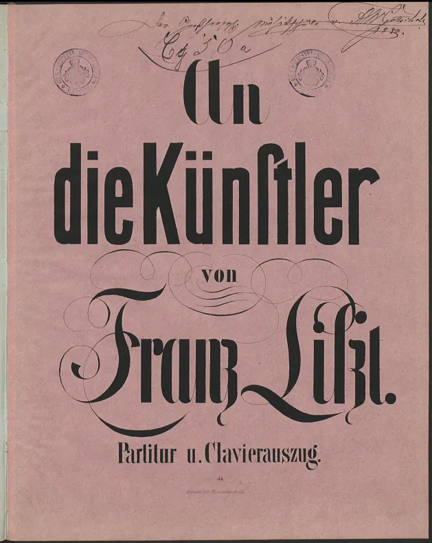First page of An die Künstler