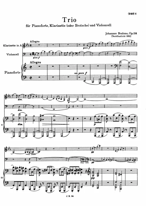 First page of Clarinet Trio