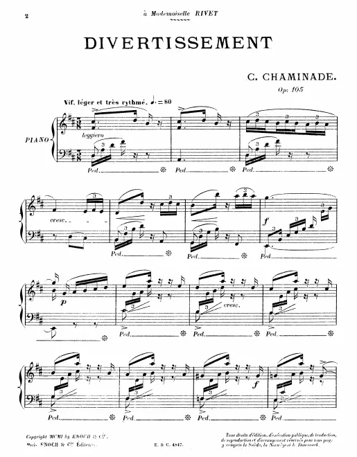 First page of Divertissement, Op.105