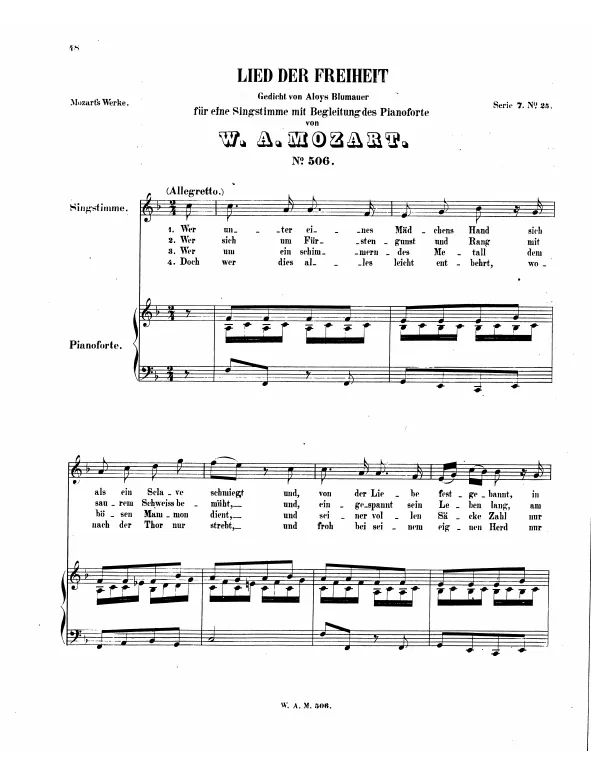 First page of Lied der Freiheit
