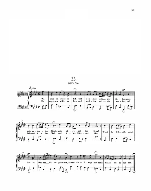 First page of Warum betrübst du dich