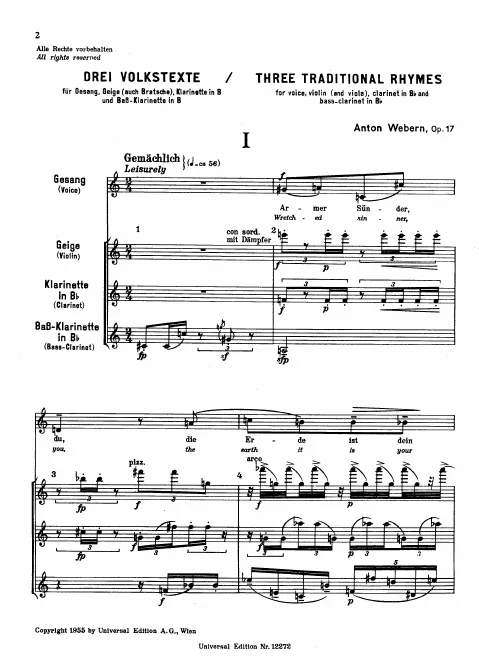 First page of 3 Volkstexte