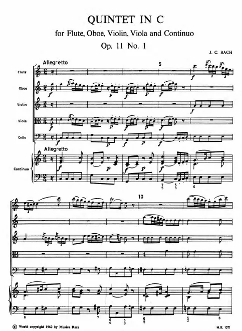 First page of Quintet in C major