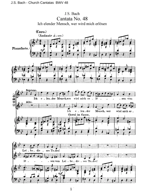 First page of Ich elender Mensch, wer wird mich erlösen