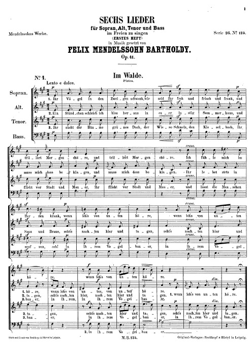First page of Lieder im Freien zu singen