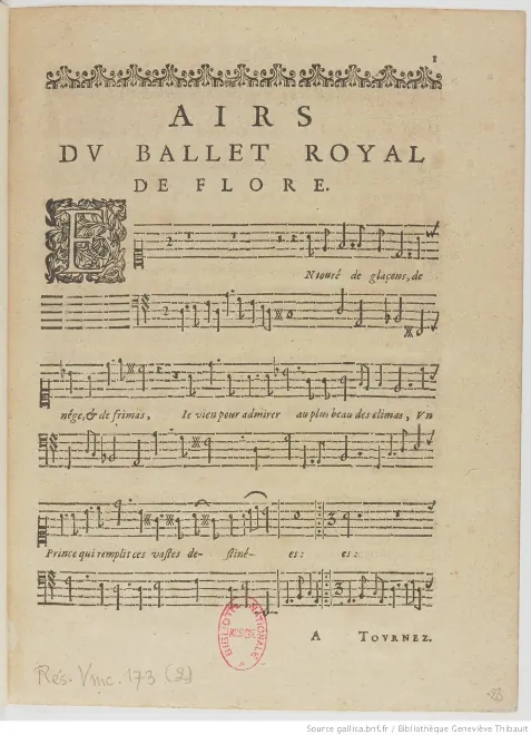 First page of Ballet de Flore