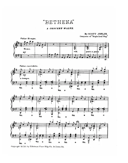 First page of Bethena