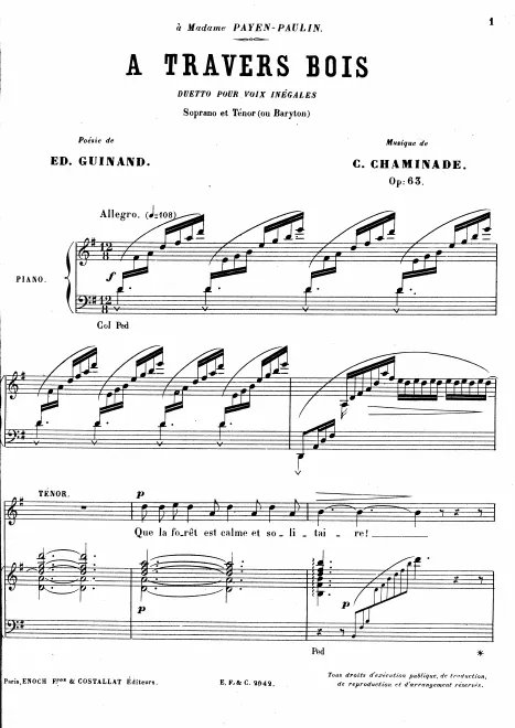 First page of A travers bois