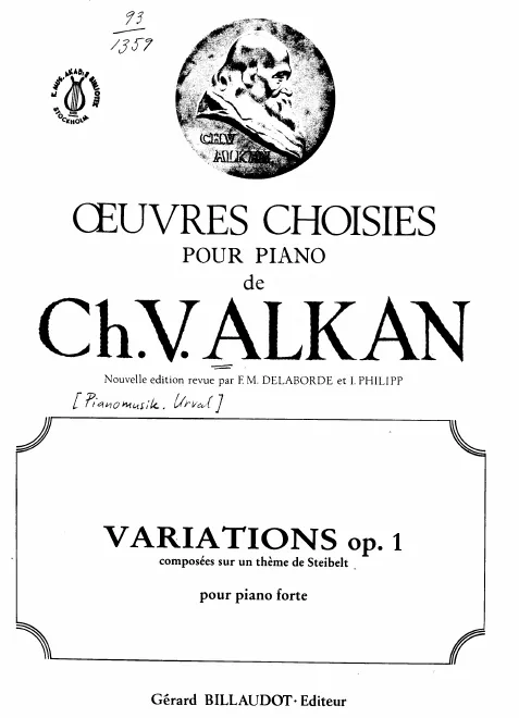 First page of Variations composées sur un thème de Steibelt pour piano forte