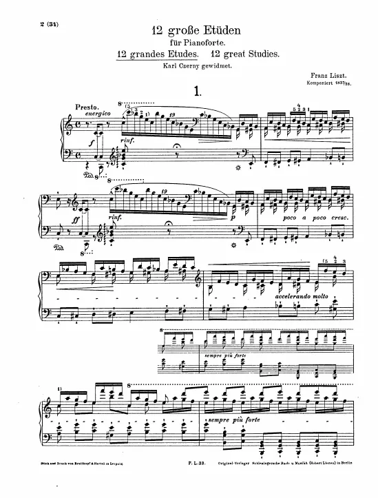 First page of Grandes Etudes