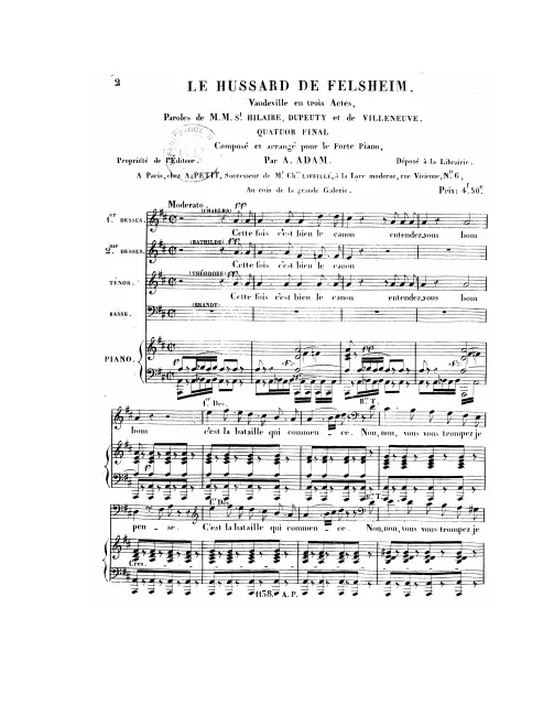 First page of Le hussard de Felsheim