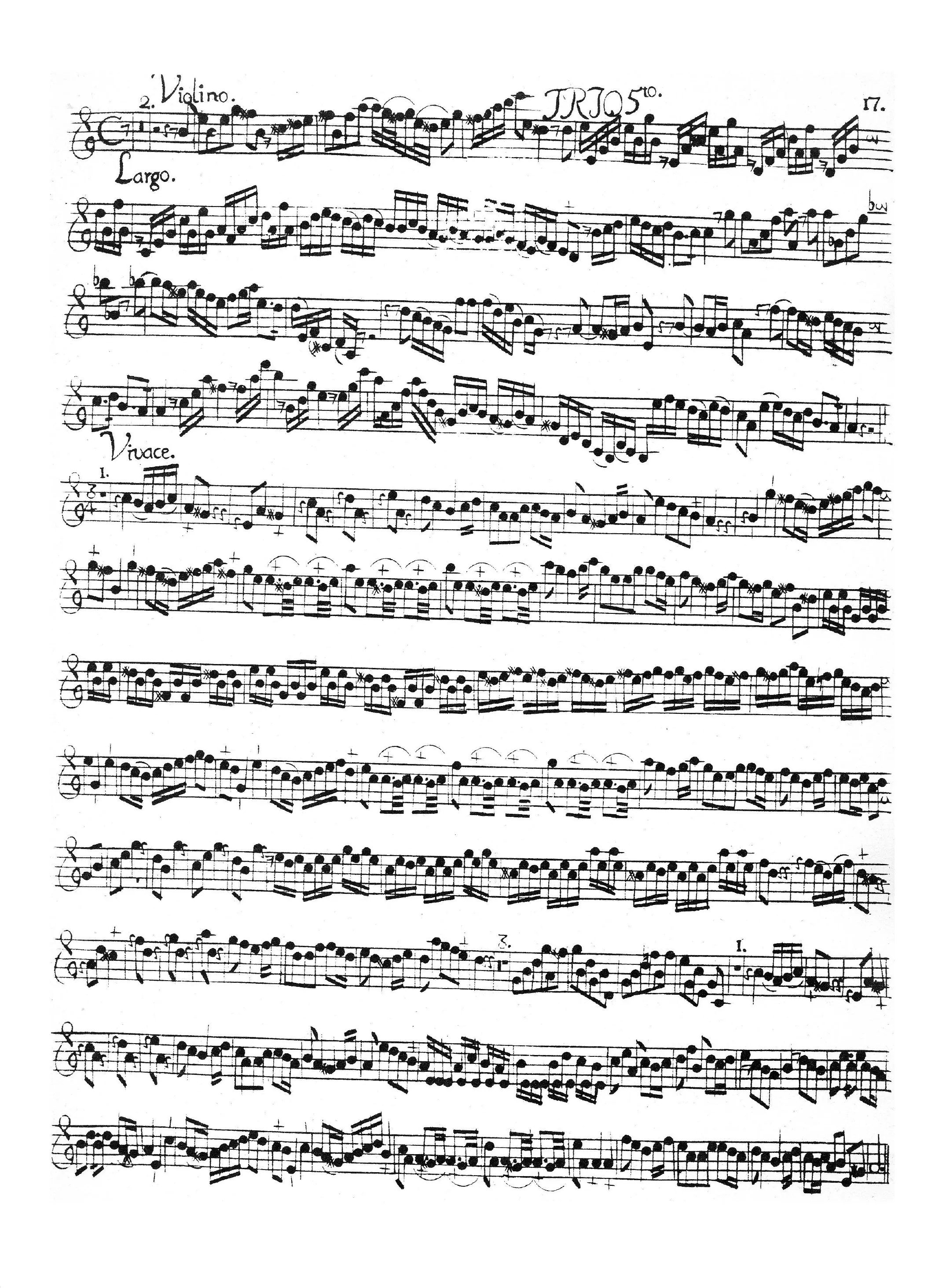 First page of Trio Sonata in A minor