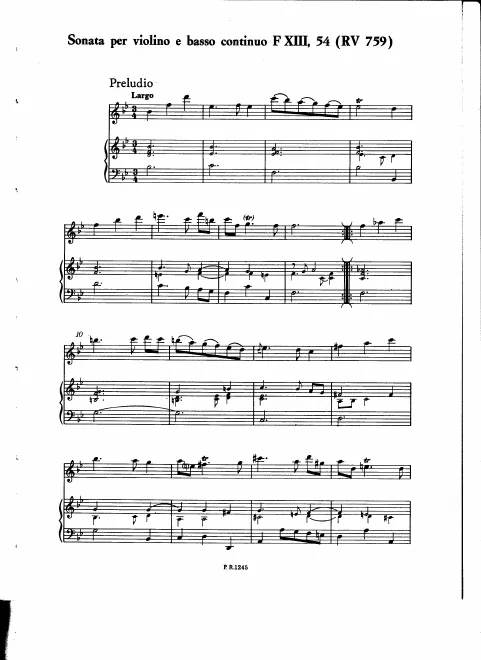 First page of Violin Sonata in B-flat major