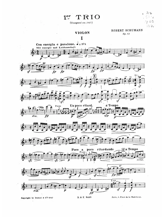First page of Piano Trio No.1