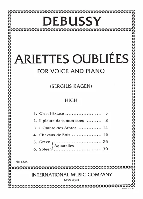 First page of Ariettes oubliées