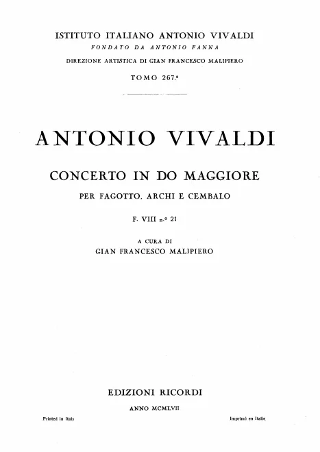 First page of Bassoon Concerto in C major