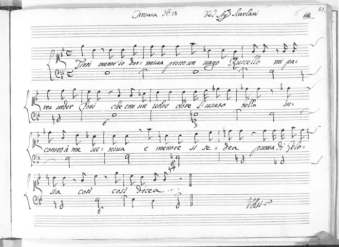 First page of Tirsi mentr'io dormiva