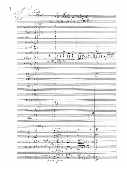 First page of L'enfant prodigue (suite), Op.46bis