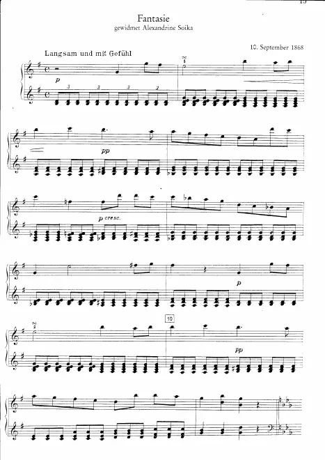 First page of Fantasie in G major