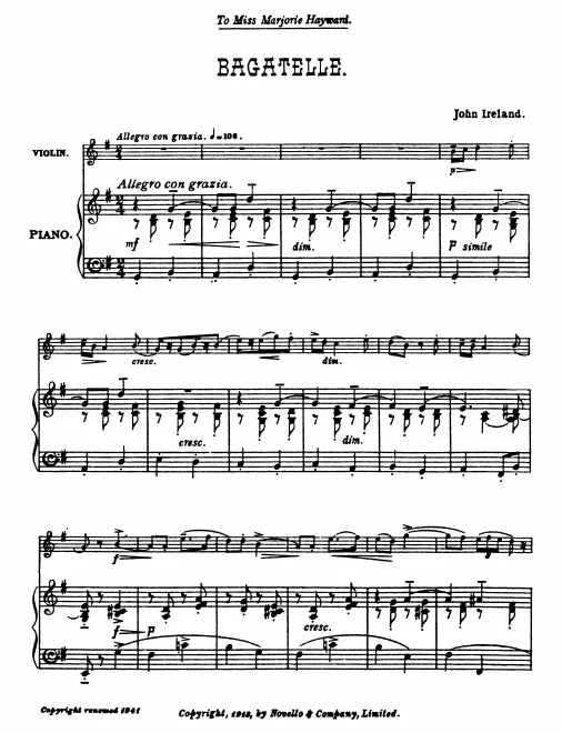 First page of Bagatelle