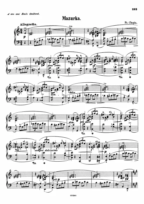 First page of Mazurka in A minor
