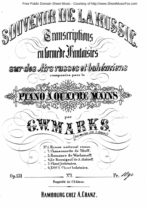 First page of Souvenir de la Russie