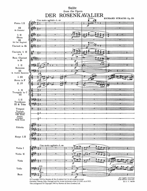 First page of Suite aus der Oper 'Der Rosenkavalier'