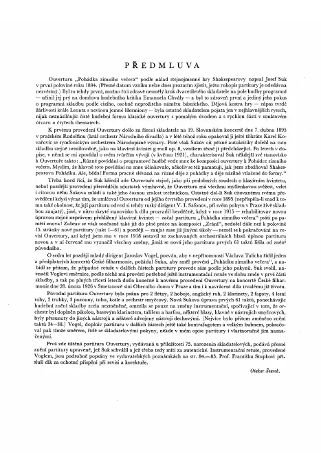 First page of Tale of a Winter’s Eve, Overture