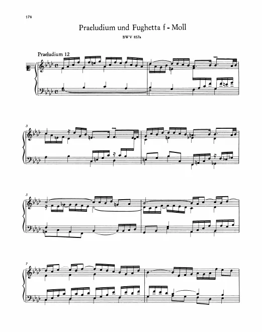 First page of Prelude and Fughetta in F minor