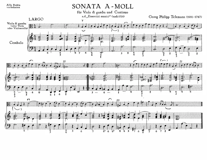 First page of Viola da Gamba Sonata