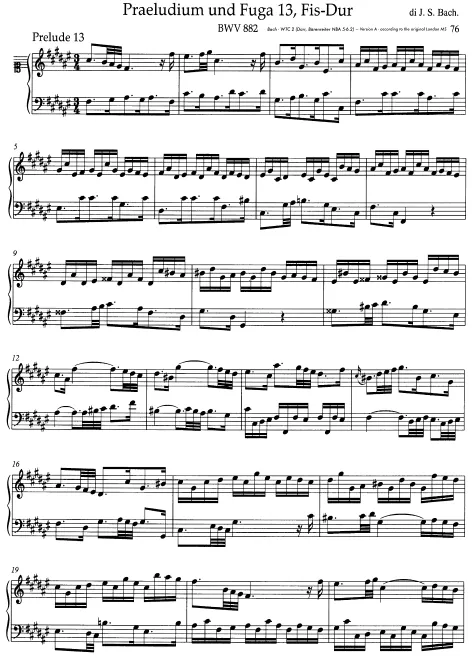 First page of Prelude and Fugue in F-sharp major