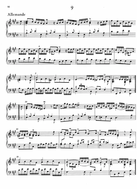 First page of Allemande in A major