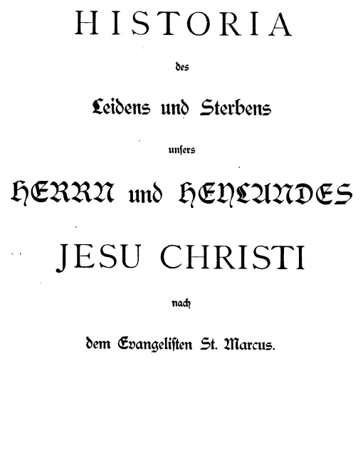 First page of Marcus-Passion
