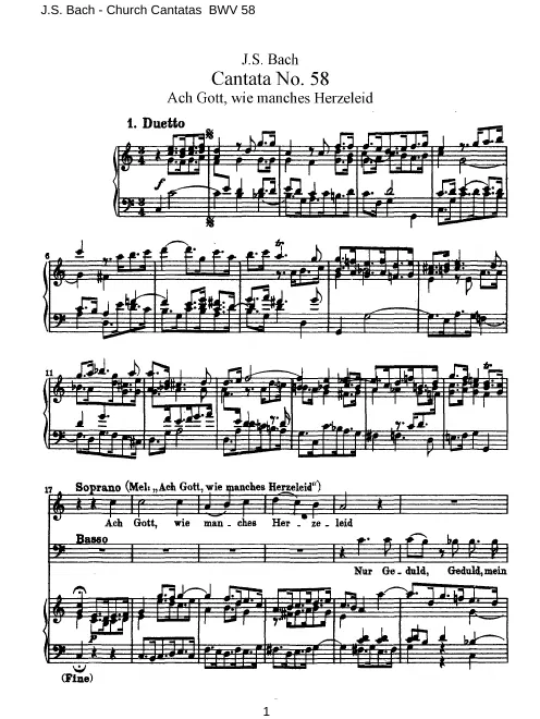 First page of Ach Gott, wie manches Herzeleid [II]
