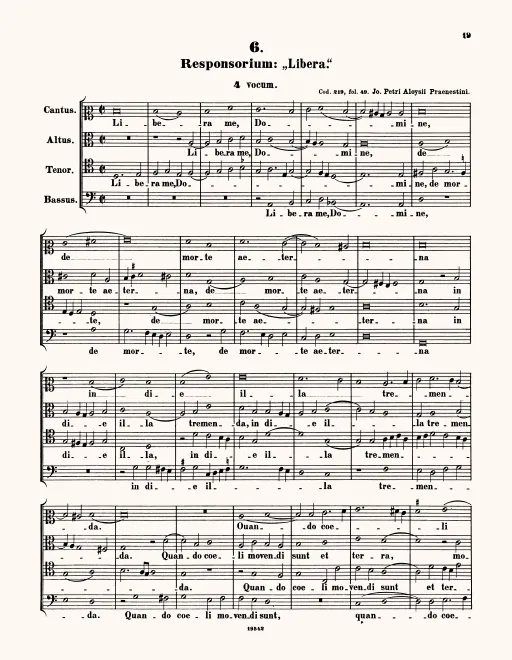 First page of Libera me Domine