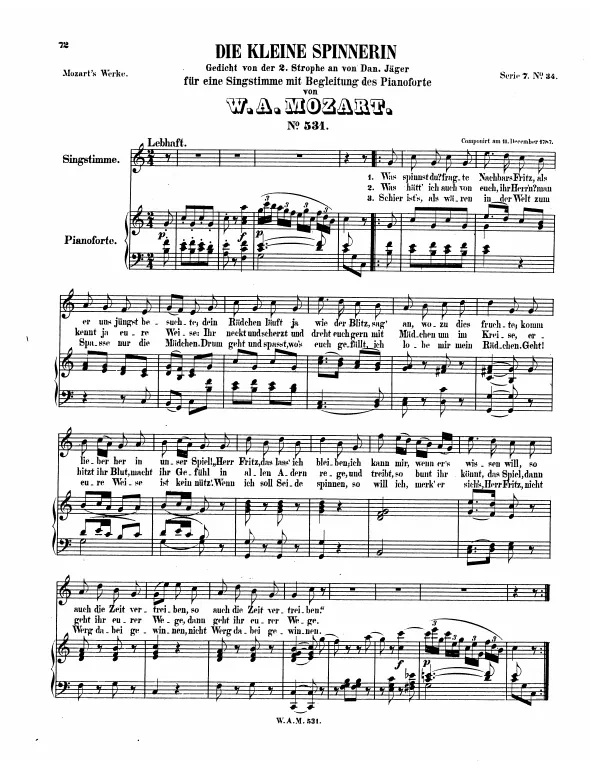 First page of Die kleine Spinnerin