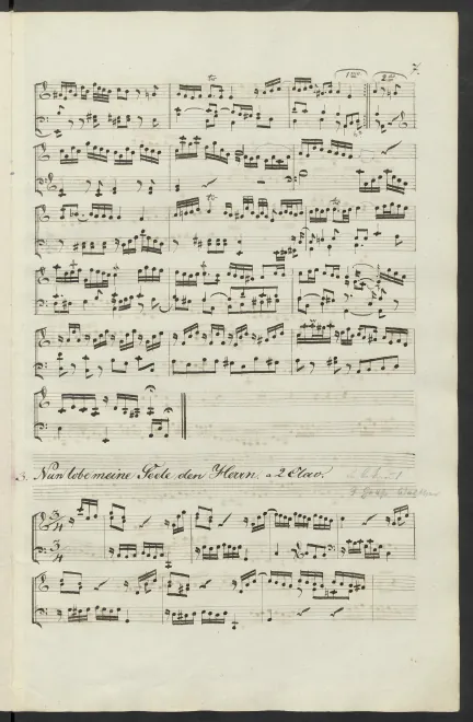 First page of Nun lobe meine Seele den Herrn, BWV Anh.60
