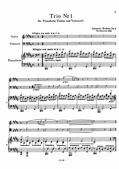 First page of Piano Trio No.1 in B major