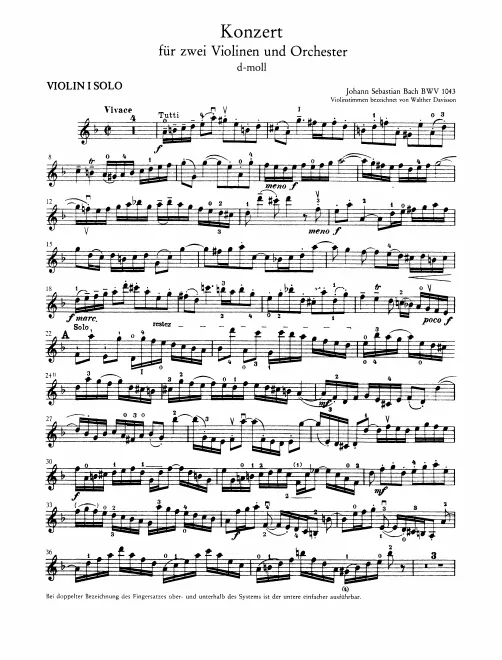 First page of Concerto for 2 Violins
