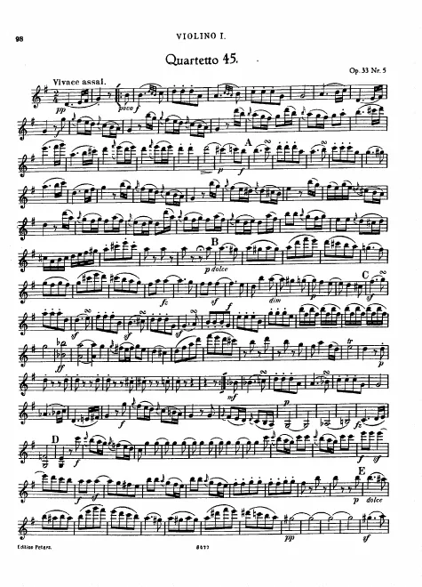 First page of String Quartet in G major